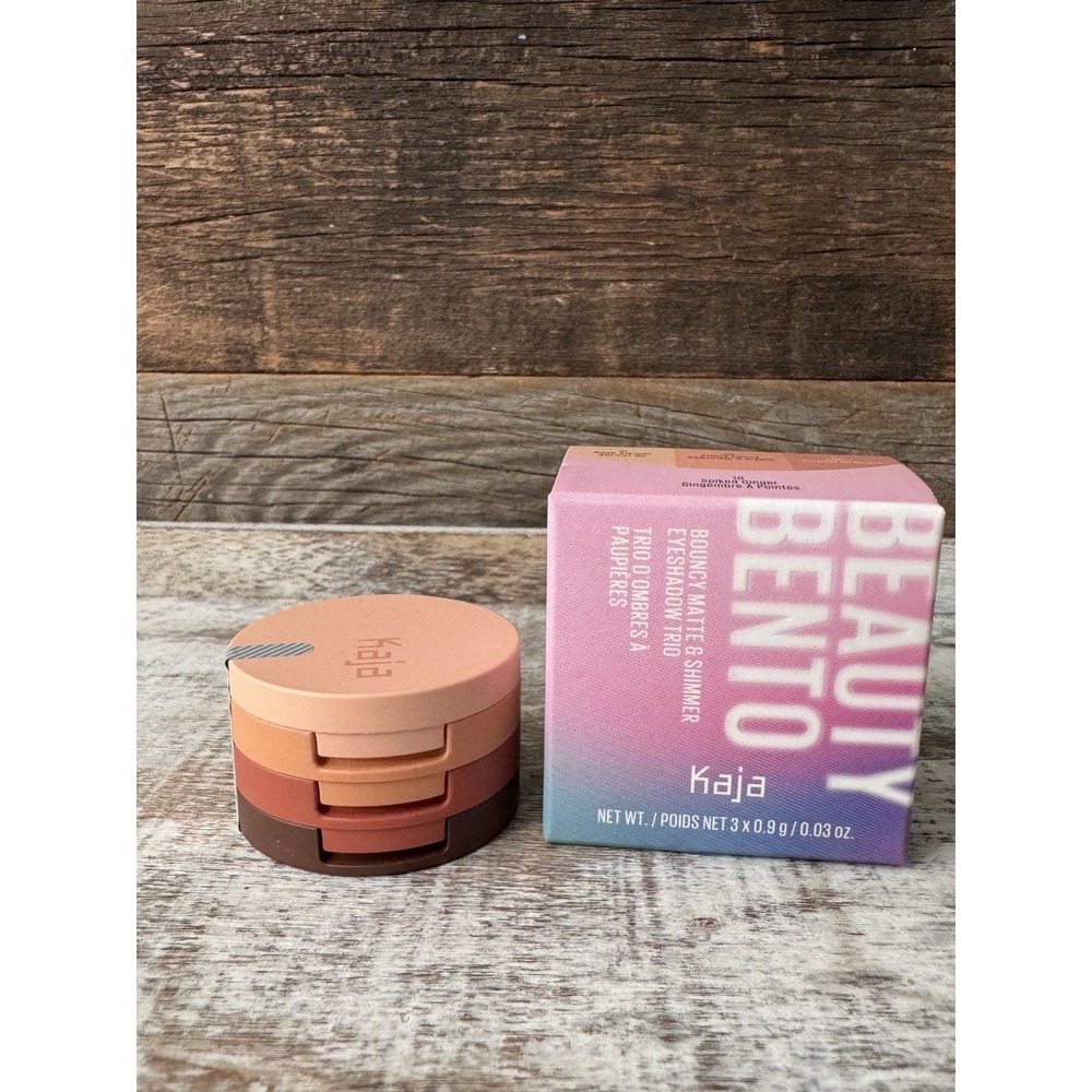 Kaja Beauty Bento Bouncy Shimmer Eyeshadow Trio 01 Spiked Ginger | MSRP = $28